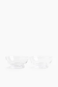 2-Pack Mouth-Blown Glass Serving Bowls