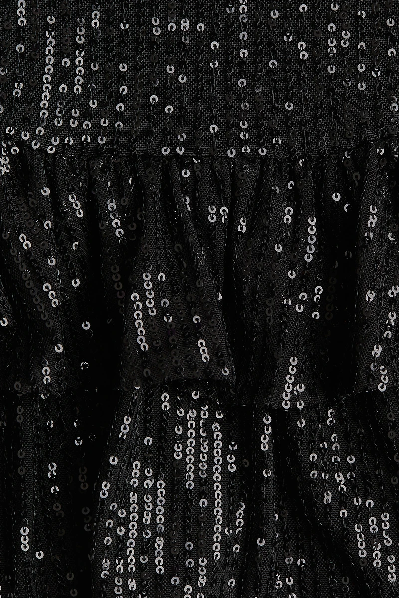 Tiered Sequined Skirt