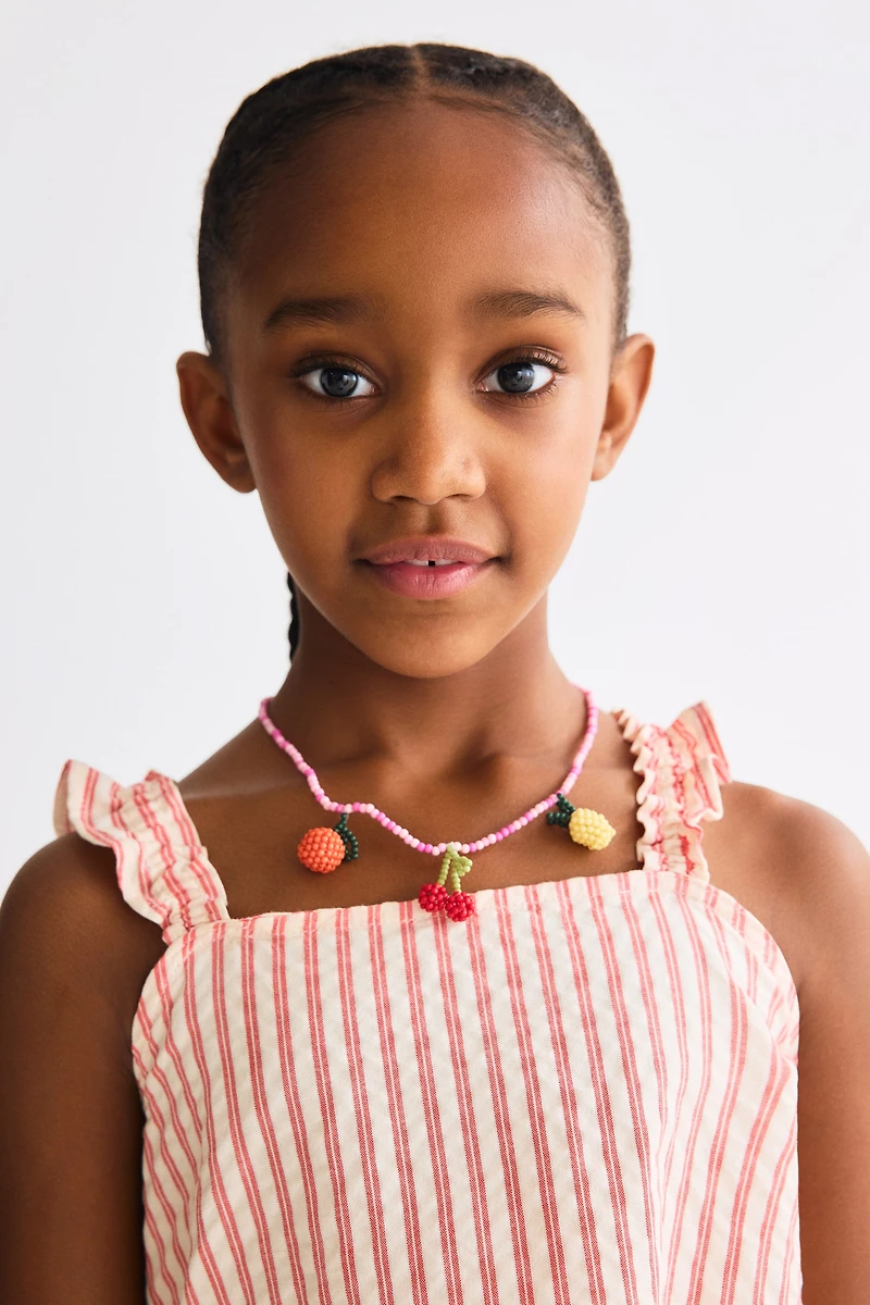 2-Piece Ruffle-Trimmed Cotton Set
