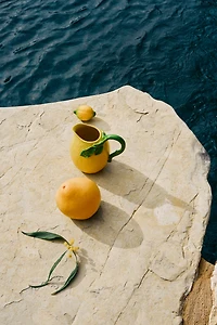 Lemon-shaped Stoneware Pitcher