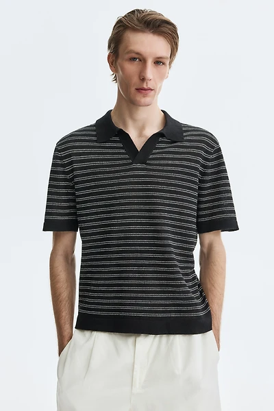Regular-Fit Linen-Blend Polo Shirt