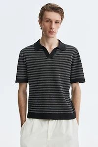 Regular-Fit Linen-Blend Polo Shirt