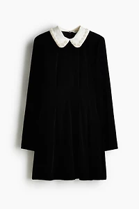 Velvet Dress with Collar