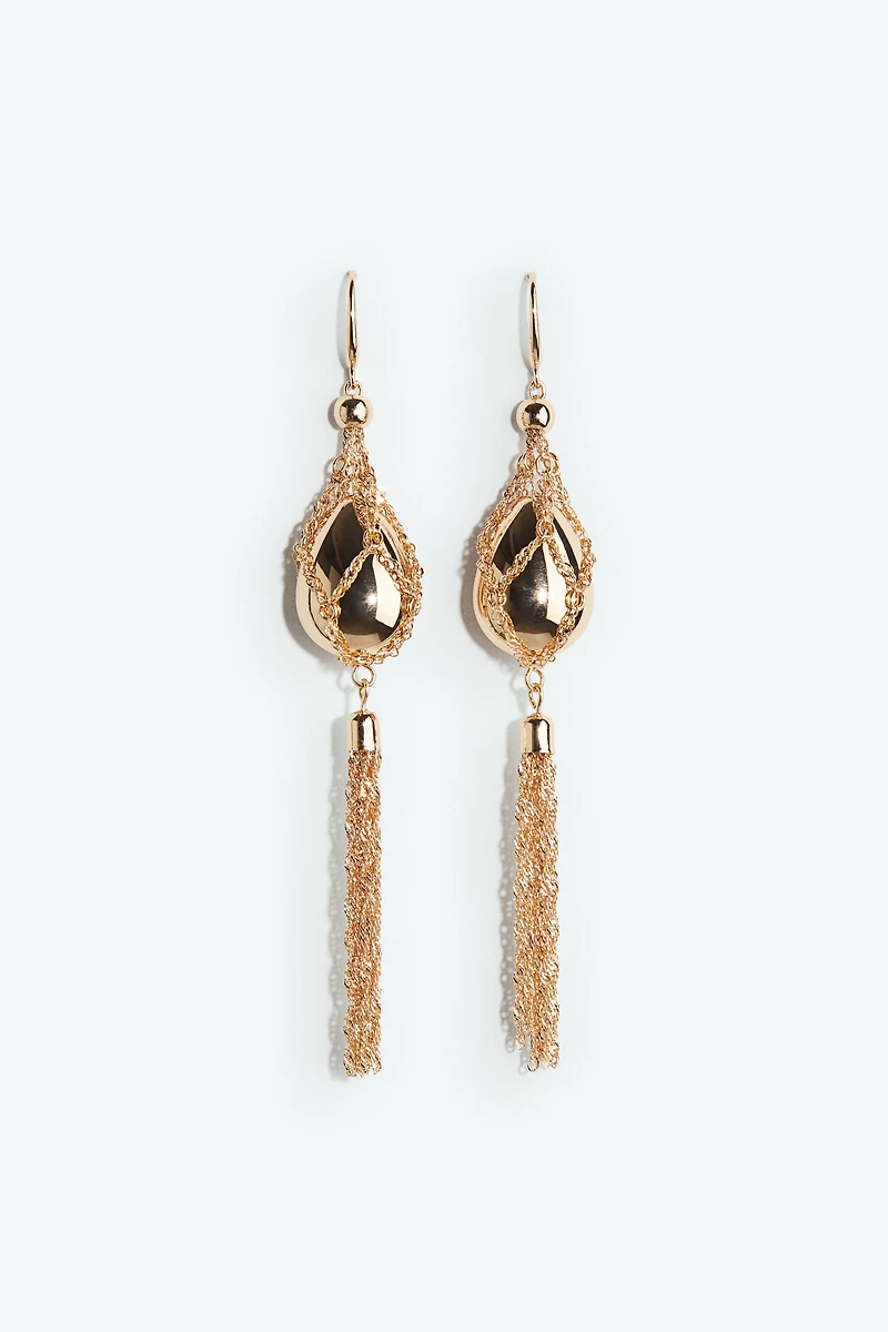 Tasseled Pendant Earrings