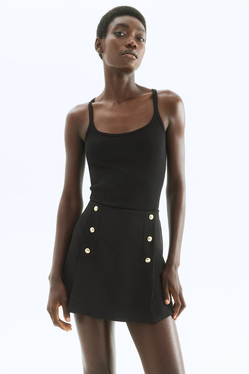 Button-Front Skort