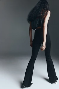 Flared Belt-Detail Pants