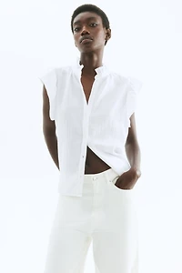 Flutter-Sleeved Muslin Blouse