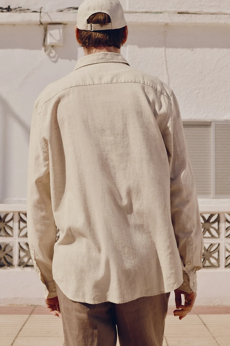 Chemise classique en lin mélangé