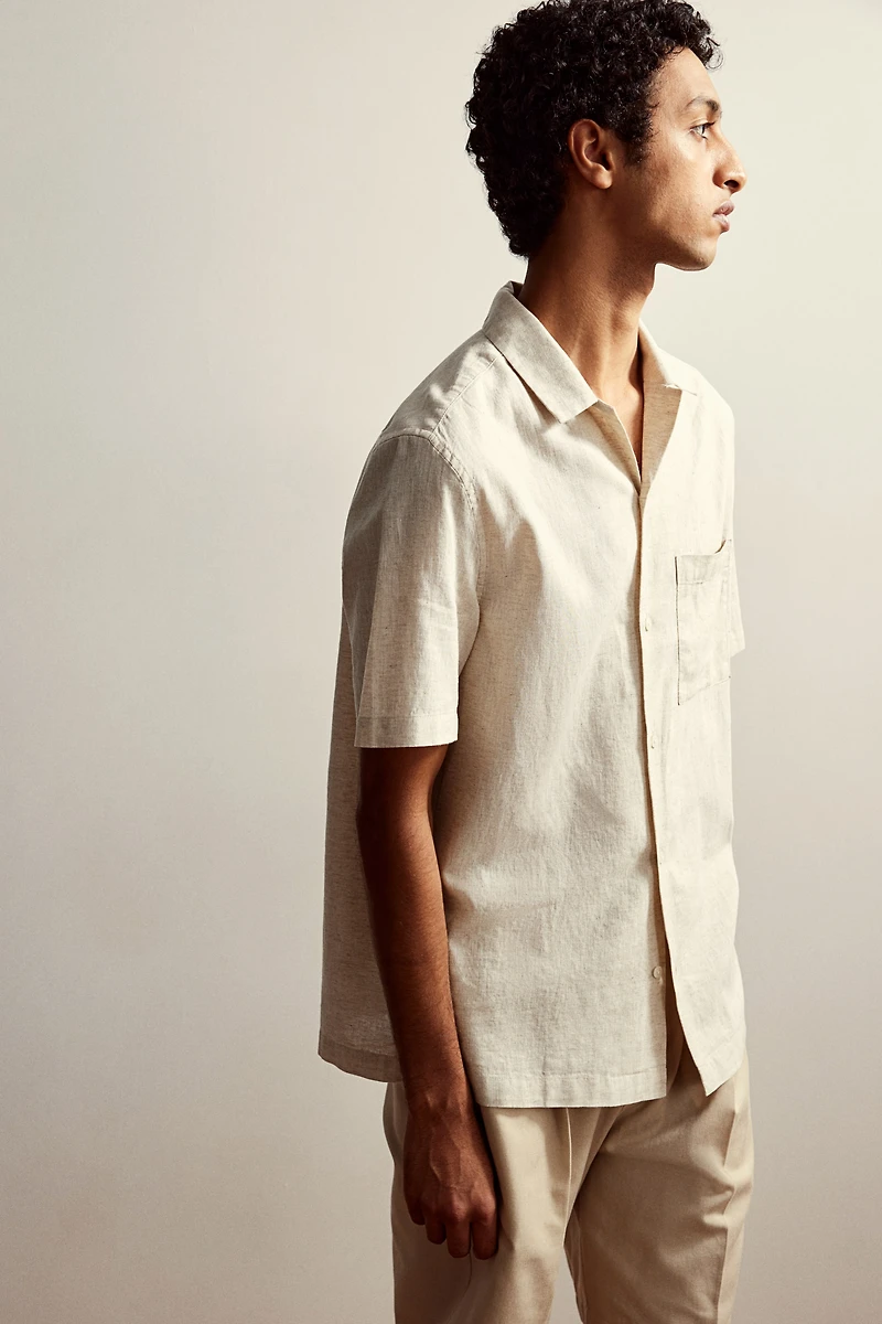 Regular Fit Linen-Blend Resort Shirt