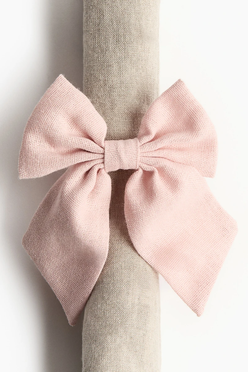 Lot de 4 ronds de serviette avec nœud