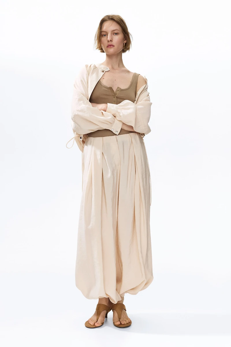 Balloon-Leg Modal Pants