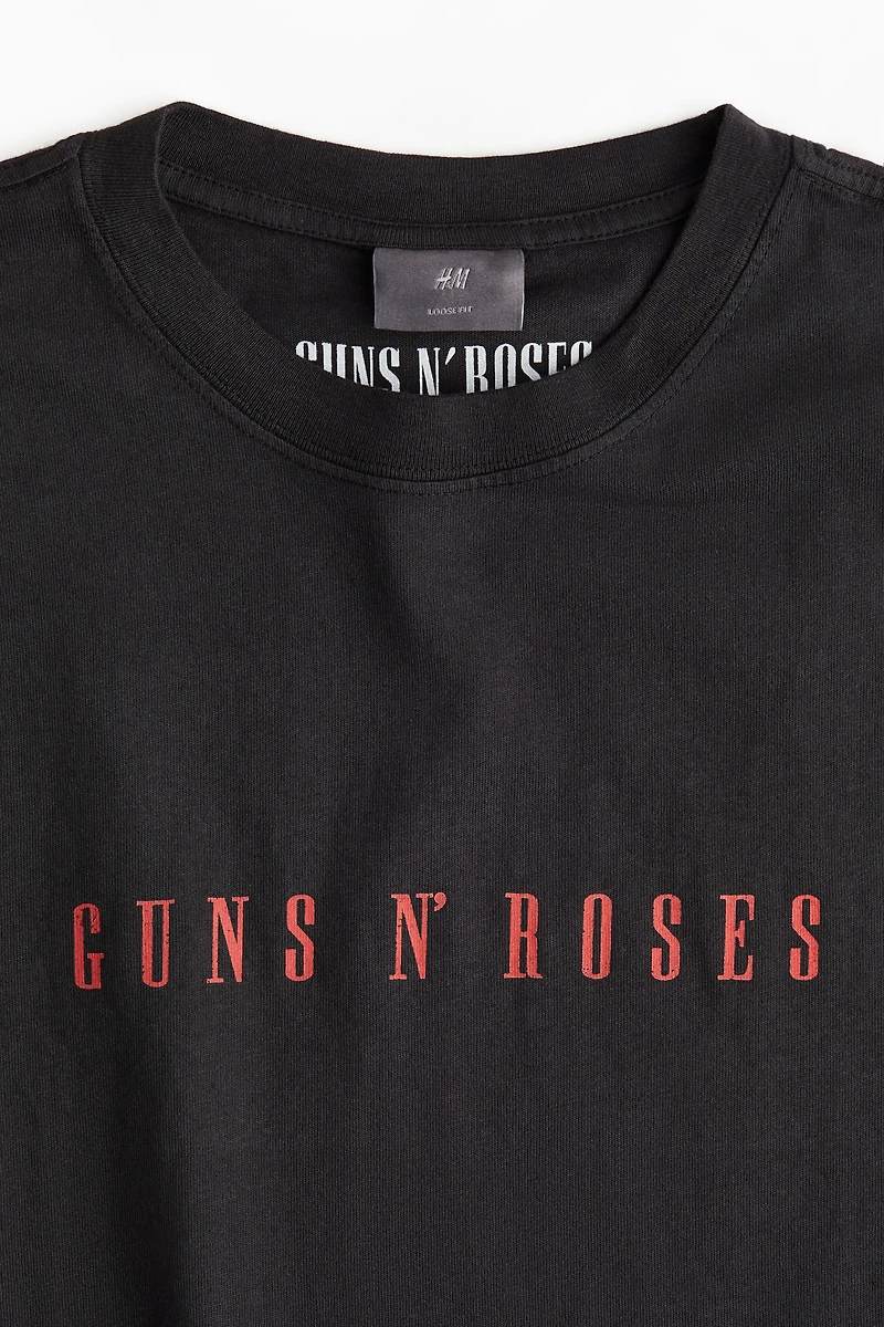 Loose Fit Vintage-Look Printed T-Shirt