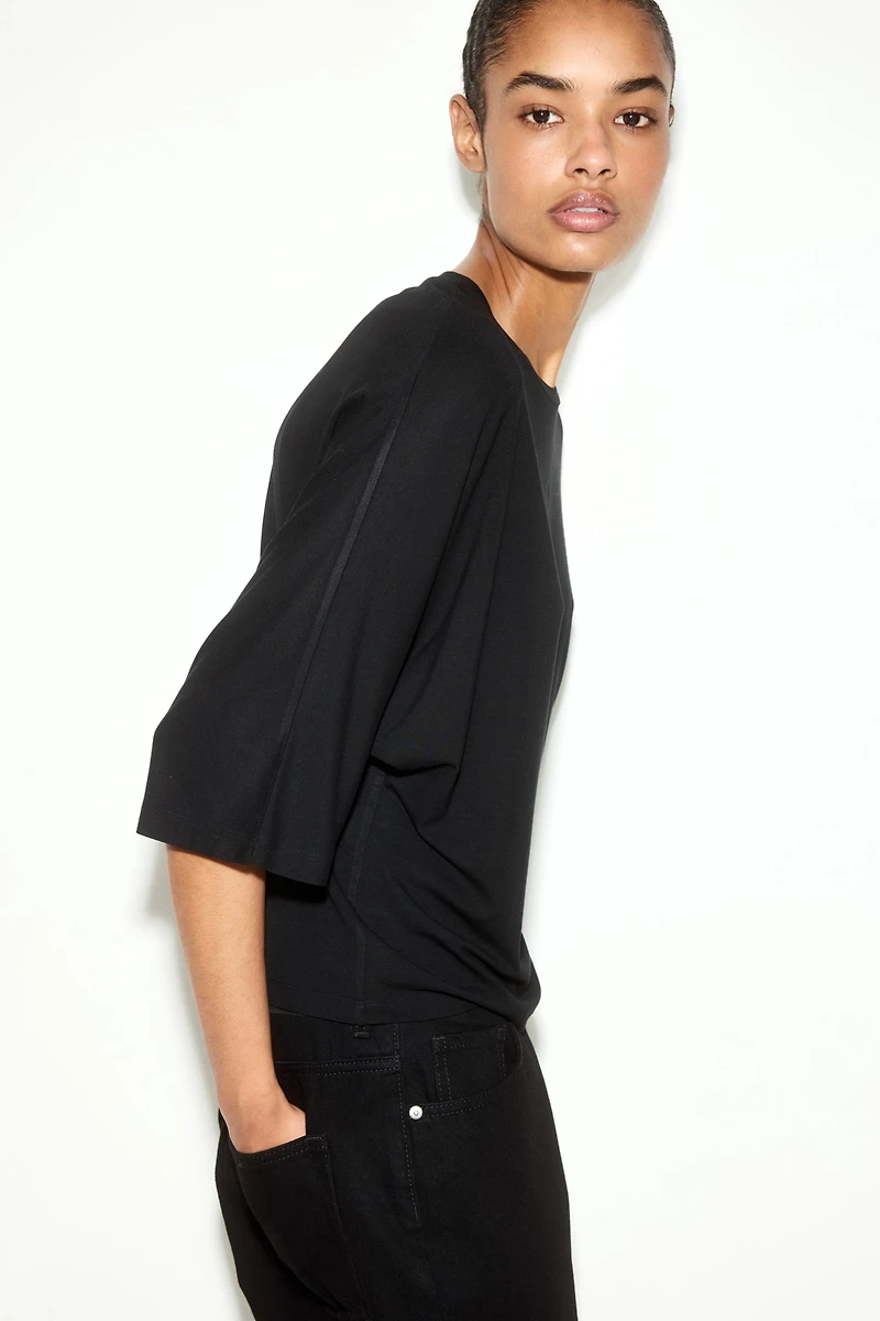 Batwing-Sleeved Viscose Top