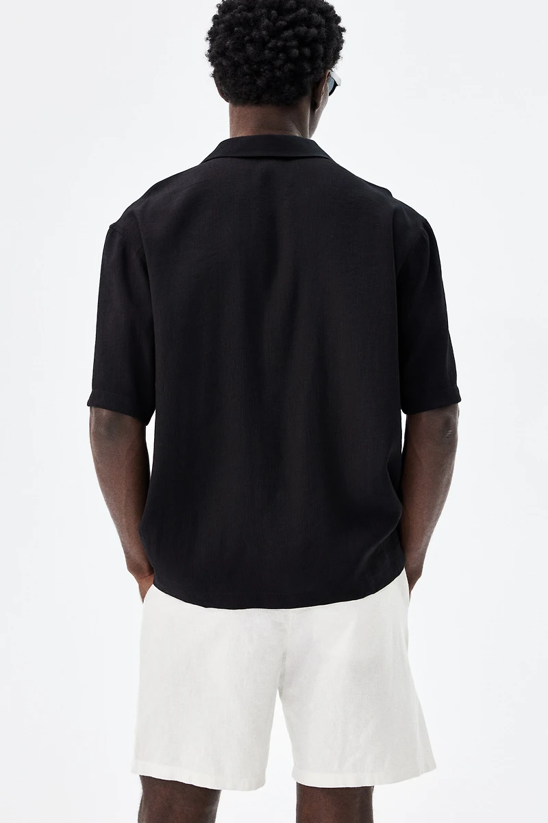 Regular Fit Linen-Blend Shorts