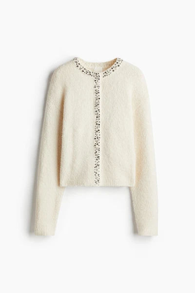 Rhinestone-Decorated Cardigan