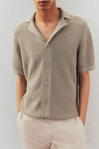 Regular-Fit Textured-Knit Resort Shirt