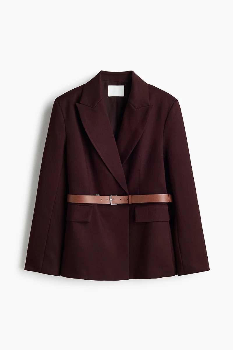 Belted Double-Breasted Blazer