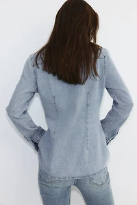 Tapered-Waist Denim Shirt