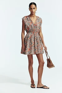 Drawstring-Detail Poplin Dress