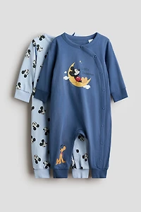 2-Pack Printed Cotton Pajama Jumpsuits