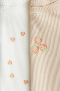 2-Pack Ruffle-Trimmed Cotton Tops