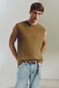 Chandail sans manches ample en point mousse