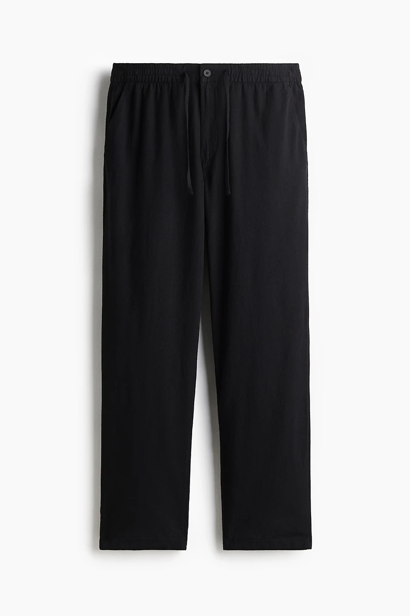 Regular-Fit Linen-Blend Pants