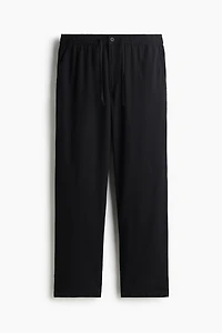 Regular-Fit Linen-Blend Pants