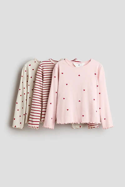 Lot de 3 hauts en jersey côtelé