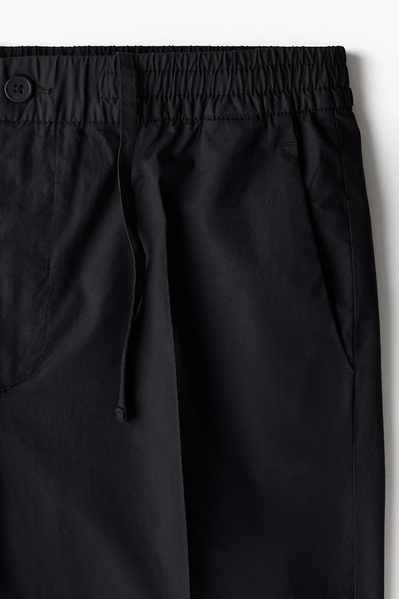 Regular-Fit Cropped Cotton Pants