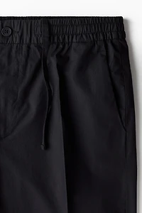 Regular-Fit Cropped Cotton Pants