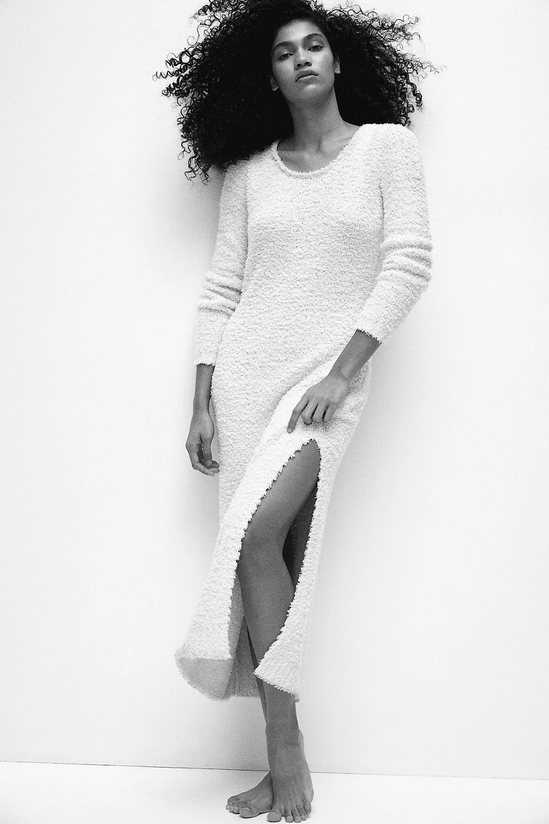 Robe en tricot duveteux