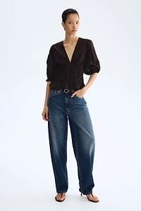 Smocked-Waist Blouse