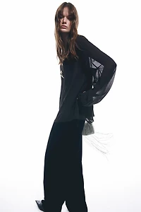 Blouse en mousseline froissée