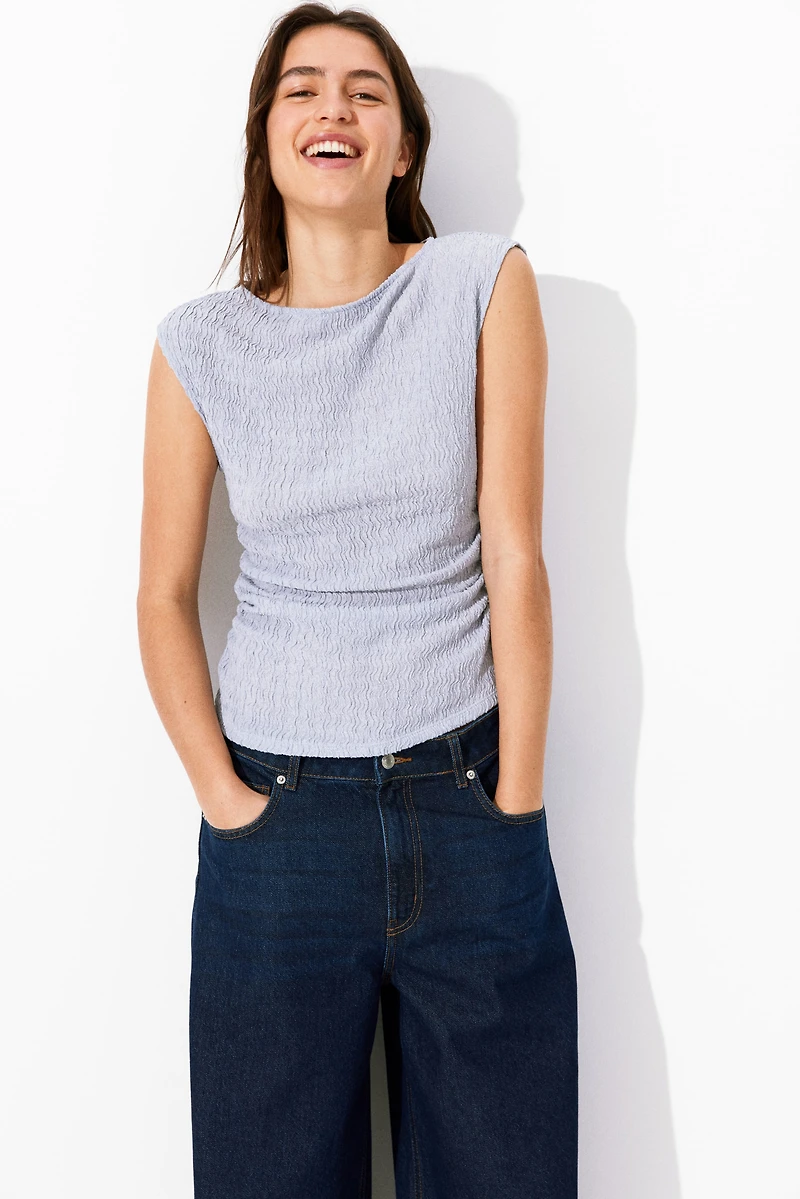 Textured jersey top