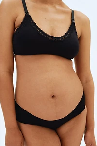 MAMA 3-Pack Lace-Trimmed Cotton Hipster Briefs