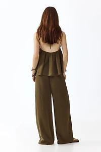 Straight-Leg Muslin Pants
