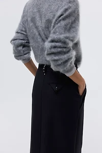 Rivet-Detail Pencil Skirt