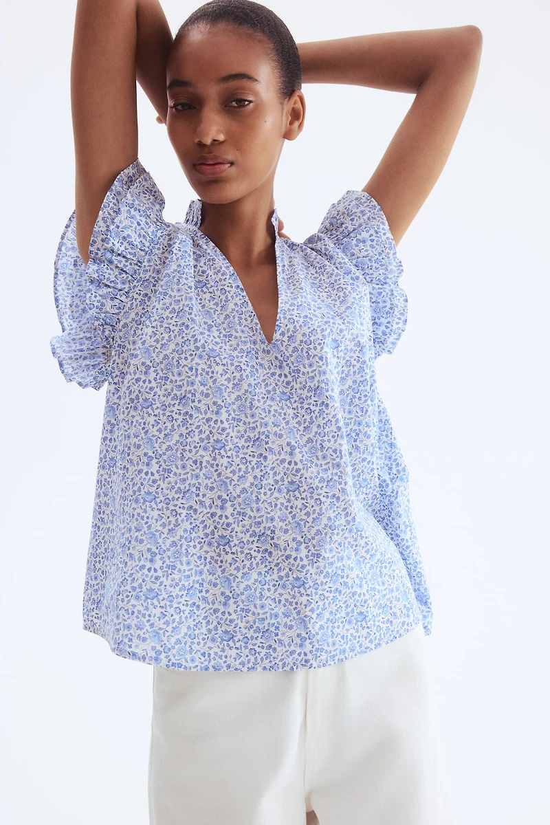 Ruffle-Trimmed Blouse