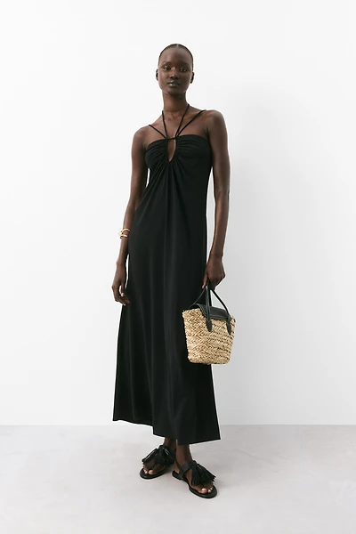 Draped Halterneck Dress