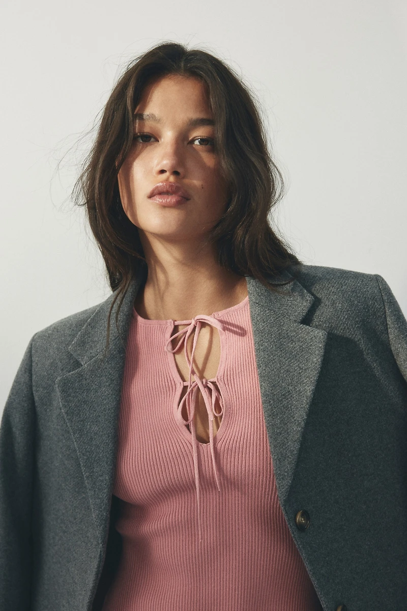 Minirobe en tricot côtelé