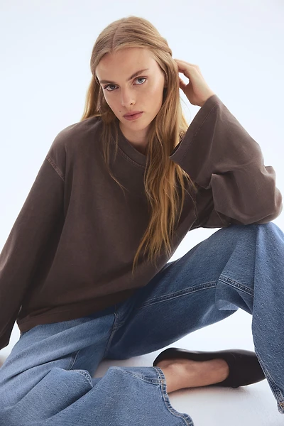 Washed-Look Cotton Top