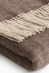 Wool-Blend Throw with Fringe