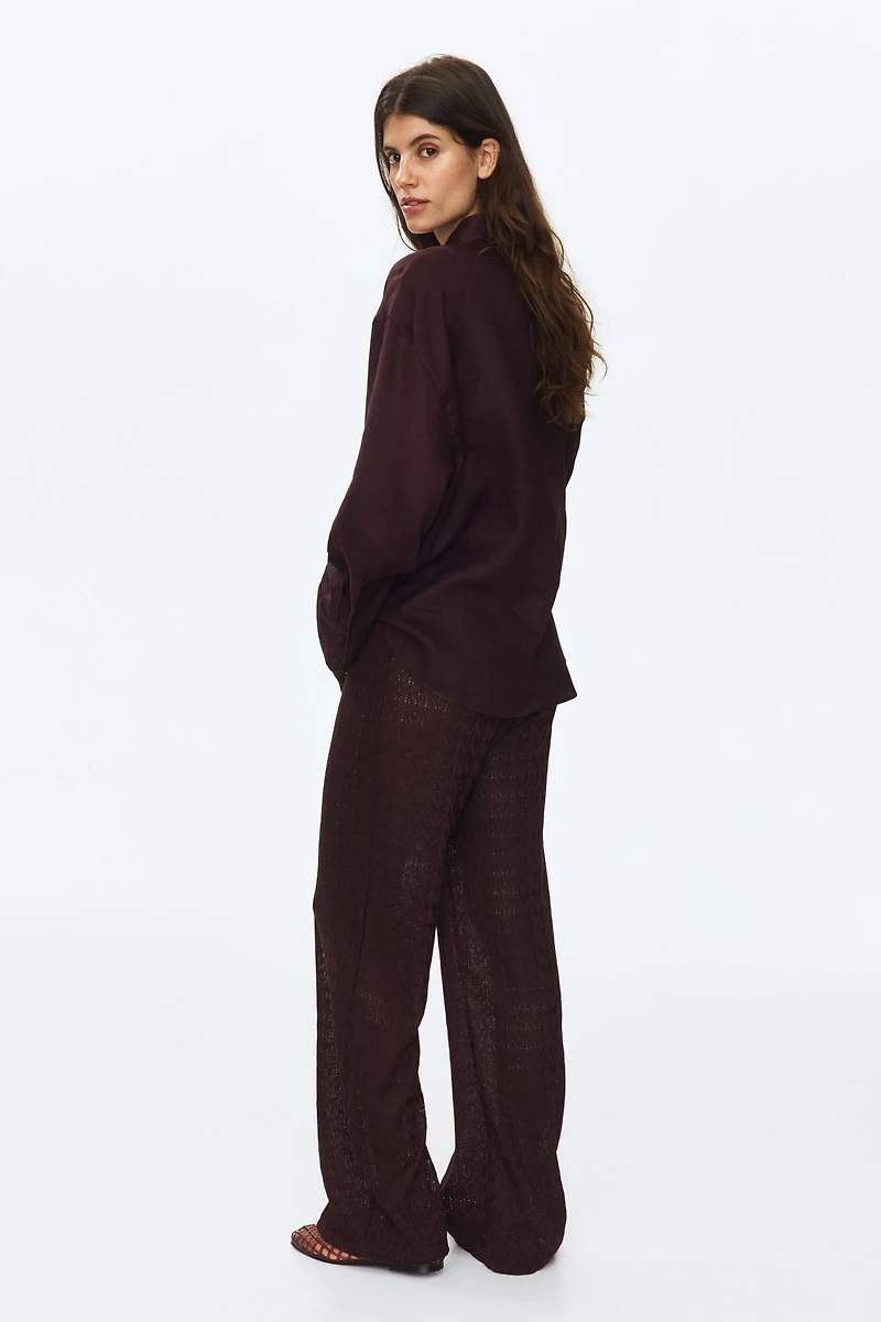 Pantalon à cordon MAMA en tricot pointelle