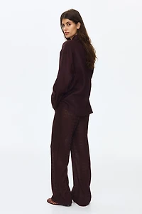 Pantalon à cordon MAMA en tricot pointelle