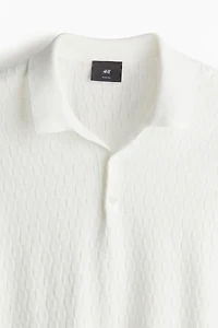 Slim Fit Textured-knit Polo Shirt