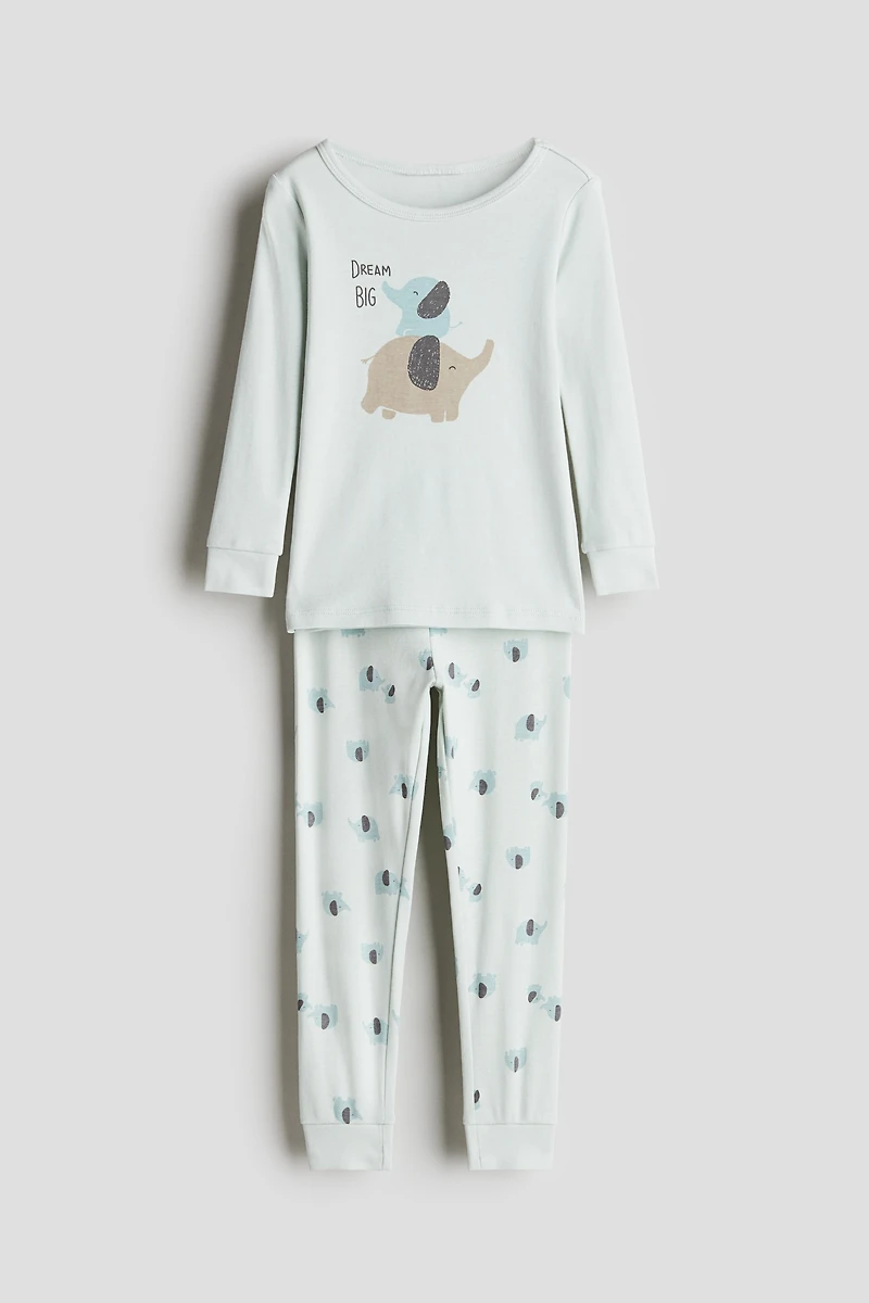 Snug-Fit Printed Cotton Pajamas