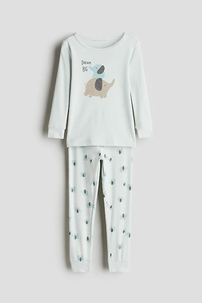 Snug-Fit Printed Cotton Pajamas