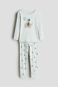 Snug-Fit Printed Cotton Pajamas