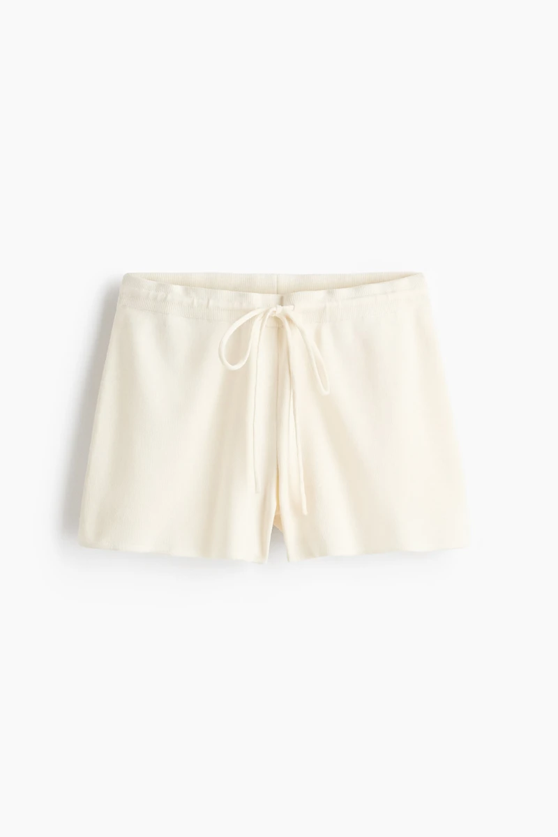 Fine-Knit Drawstring Shorts